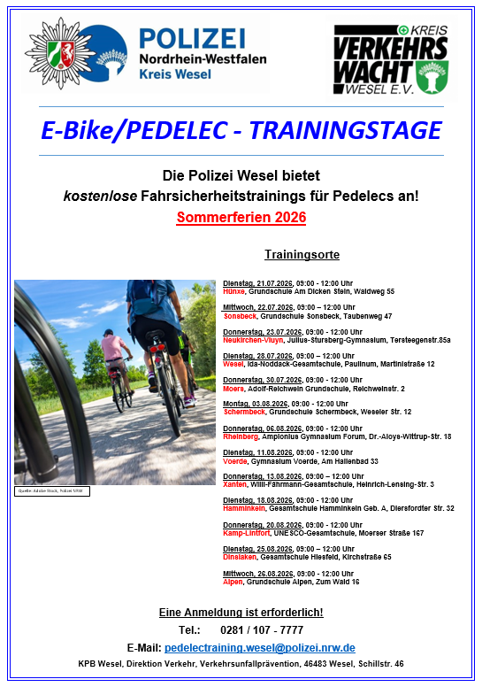 E-Bike / Pedelec - Trainingstage