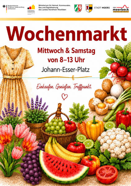 Kreativ in den Sommer: Druck- Workshop auf dem Wochenmarkt Meerbeck
