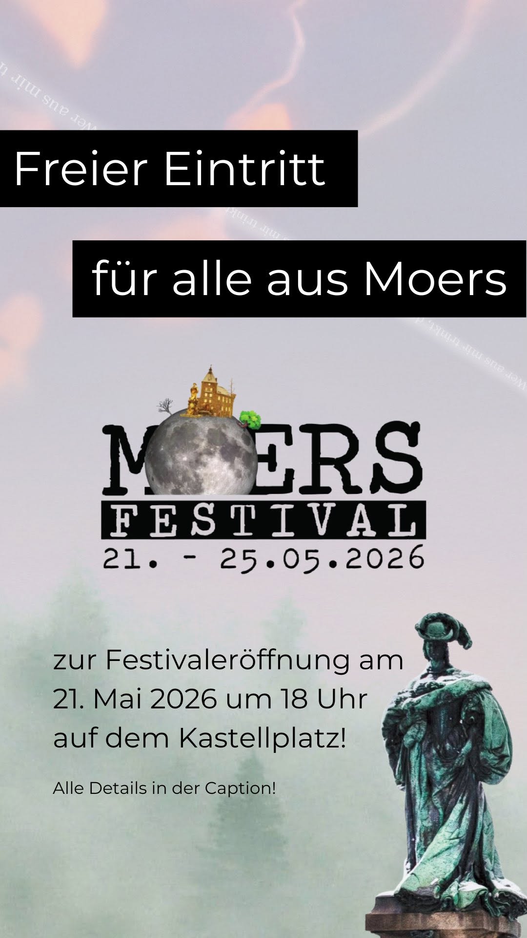 Freier Eintritt für alle aus Moers am Eröffnungsabend des 55. moers festivals 2026! 🤩 Unsere Bürgermeisterin Julia Zupa...